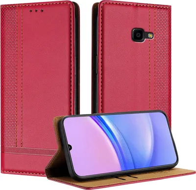 Produktbild von Handyhülle für Samsung Galaxy Xcover 4S Leder Flip Klappbare Schutzhülle mit Standfunktion Rot