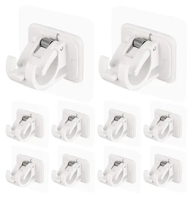 Gardinenstangenhalter, 10 Stück, selbstklebend, transparent, ohne Bohren