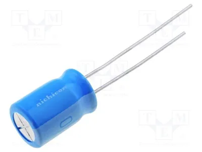 Produktbild von 1x Kondensator: elektrolytisch 220uF 100VDC Ø16x25mm THT 20% UBT2A221MHD8 Elektr