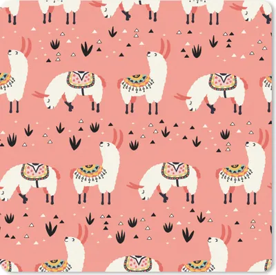 Produktbild von MuchoWow® Mauspad Mousepad Lama - Kinder - Rosa - Muster 30x30 cm - Mousepads - Maus Mat - Pad - Mausunterlage - Gaming