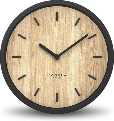 Immagine prodotto di Orologio da parete silenzioso 30 cm - Armadio in legno di rovere vintage - Nero moderno per soggiorno e cucina