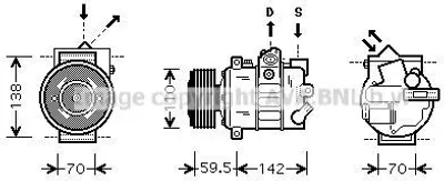 Produktbild von PRASCO VNAK220 Klimaanlage Klimakompressor PAG 46 R134a für VW GOLF VI (5K1) Golf V Schrägheck (1K1) Polo Schrägheck (6R1, 6C1) TOURAN (1T1, 1T2)