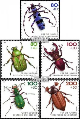 Produktbild von Briefmarken BRD (BR.Deutschland) 1993 Mi 1666-1670 (kompl.Ausgabe) postfrisch Jugend: Gefährdete Käfer