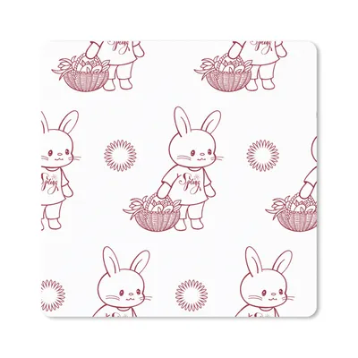 Produktbild von MuchoWow® Mauspad Mousepad Kaninchen - Muster - Tiere - Cartoon 20x20 cm - Mousepads - Maus Mat - Pad - Mausunterlage - Desk Mat - Bureauartikeln