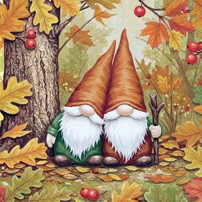 Produktbild von 20 Servietten Forest Rangers - Gnome im Herbstwald 33x33cm