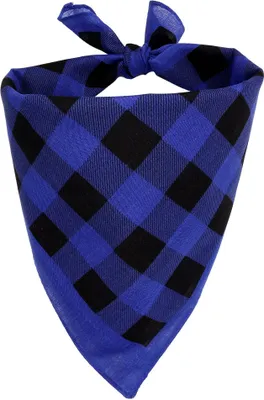 Produktbild von Bandana Tuch kariert Karomuster Schachbrett blau schwarz quadratisches Kopftuch