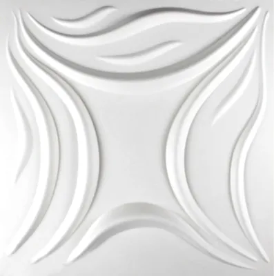 Produktbild von 3D Wandpaneele, Zuckerrohr- & Bambusfaser weiß - 100% Natur Paneele Wandverkleidung (50x50cm MAVIS, 1 Platte), Wandverkleidung, Wandpaneele, Deckenplatten