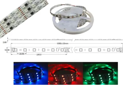 Zdjęcie produktu dla Cyfrowa taśma LED RGB 14,4 W/m z sterownikiem WS2811