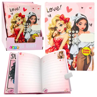 Produktbild von Tagebuch für Mädchen, Notizbuch, Code Melodies, bunte Seiten, Herzen