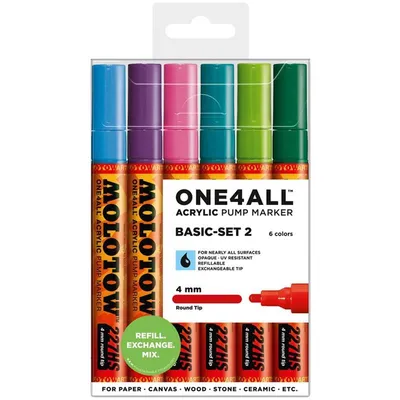 Obrázok produktu pre Permanentný popisovač One4All 227 HS opakovane plniteľný 4 mm rôzny PU=6 kusov