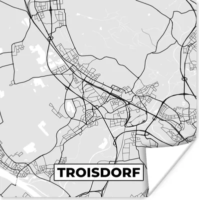 Produktbild von MuchoWow® Poster Troisdorf - Karte - Stadtplan - Deutschland 75x75 cm - Wand Dekoration