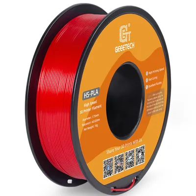 Obrázok produktu pre GEEETECH vysokorýchlostný PLA filament pre 3D tlačiarne, 1,75 mm, vysoká tekutosť, rýchlo tvrdnúci materiál pre 3D tlač, 1 kg, presnosť +/- 0,03 mm, štandardný, červený