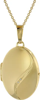 trendor 39660 Halskette mit Medaillon-Anhänger Silber 925 gold plattiert 1