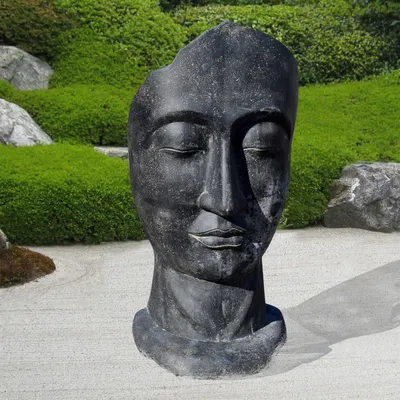 Produktbild von Stonox Gartenfigur Frauenkopf Medea Steinguss frostbeständig 47x60x120cm