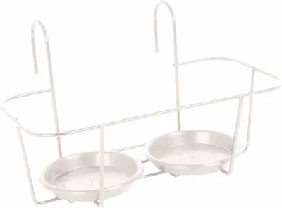 Produktbild von Haken-Blumentopfhalter 2 Töpfe klein, weiß