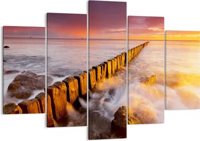 Produktbild von Bild auf Leinwand - Leinwandbild - Boot Landschaft Meer Ostsee - 150x100cm - Wand Bild - Wanddeko - Leinwanddruck - Bilder - Kunstdruck - Wanddekoration - Leinwand bilder - Wandkunst - EA150x100-3137