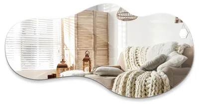Produktbild von Rahmenloser Wandspiegel – 40x80 cm – unregelmäßiger Spiegel in organischer Form – Dekospiegel Formspiegel für Bad, Flur, Wohnzimmer und Schlafzimmer