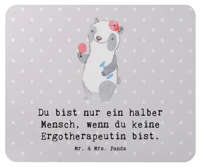 Produktbild von Mr. & Mrs. Panda Mauspad Ergotherapeutin Herz - Grau Pastell - Geschenk, Beruf, Mouse Pad, pc, Mousepad, Witzig, Ausbildung, computer, Lustig, mausteppich, Spruch
