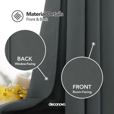 Produktbild von Unyqoos® seidenweicher blickdichter Vorhang mit Ösen für alle Fenster – 1 Stück, 8 Ösen, 100% Polyester, Breite 140 cm und 132 cm