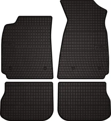 Produktbild von Gummifußmatten passend für Audi A4 B5 FL (Limousine, Kombi, Avant, Bj. 1999-2001) – schwarz, passgenau, mit Befestigungen set 4 Stk. - Gummi-Automatten