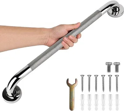 Produktbild von Handgriff für Badezimmer, 60 cm - rutschfest, aus Edelstahl 304 - Sicherheitsgriff - Unterstützung für Senioren