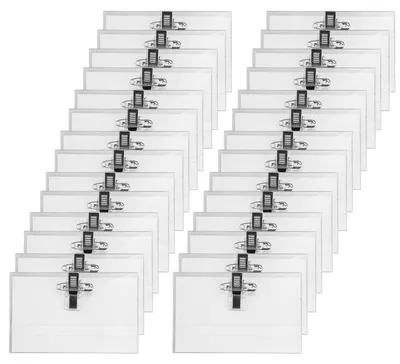 Productafbeelding van Badgehouder - Naamkaarthouder - 100 stuks - 90 x 56 mm - Transparant PVC
