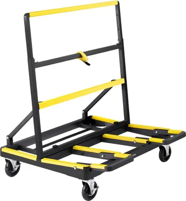 Zdjęcie produktu dla Wózek do transportu płyt kartonowo-gipsowych, nośność 816 kg, stalowy wózek do transportu paneli z 4 obrotowymi kółkami i rozkładaną platformą, składany wózek do transportu paneli z pasami mocującymi do transportu sklejki, płyt gipsowo-kartonowych i szkła.