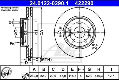 Obrázek produktu pro Brzdový kotouč ATE 24.0122-0290.1