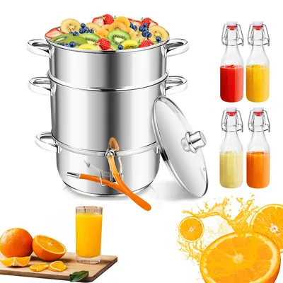 Obrázok produktu pre Yakimz Parný odšťavovač z nehrdzavejúcej ocele 8 litrov s hadicou + svorka Odšťavovač ovocia, indukčný odšťavovač Odšťavovač ovocia
