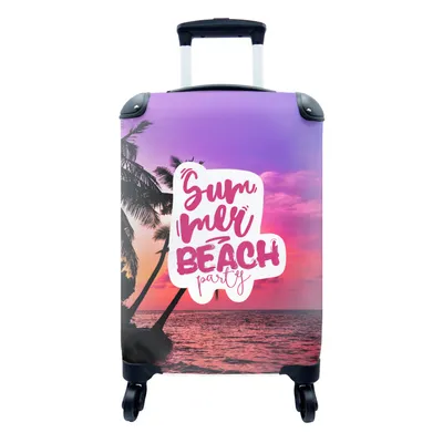 Produktbild von MuchoWow® Koffer Handgepäck Trolley Rollkoffer Kleine Reisekoffer mit 4 Rollen - Sommer - Zitate - Rosa - Cabin Size < 55x40x23 cm & 55x40x20 cm - Fotokoffer - Kabinenkoffer - Boardgepäck - Reise-Box - Reisekoffer - Reisegepäck - Koffer mit Bild - Trolley für Kinder
