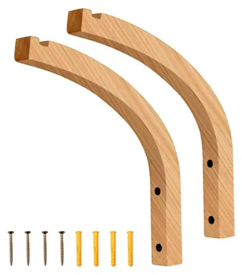 Produktbild von Pflanzenhaken aus Holz, 2 Stück Aufhänger für Innenbereich, Wandhalterung für Blumenampeln und Blumenkörbe, geeignet für Innen- und Außenbereich
