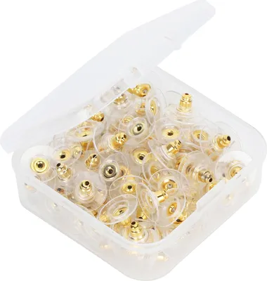 Obrázek produktu pro 100 Stück Ohrringrücken Ersatz durchbohrtes Hinterblendstopper DIY Material Schmuckzubehör