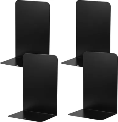 Produktbild von Buchstützen 2 Paar, 20.5 x 13.5 x 10 cm, Schwarz, Antirutsch, Für Zuhause