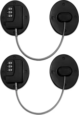 Image de INF Serrure à combinaison pour réfrigérateur, sans perçage (lot de 2) Le noir
