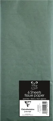 Produktbild von Clairefontaine Seidenpapier (B)500 x (H)700 mm dunkelgrün 6 Blatt
