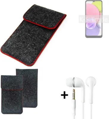 Produktbild von K-S-Trade Handy Schutz Hülle kompatibel mit Samsung Galaxy A03 Schutzhülle Handyhülle Filztasche Pouch Tasche Case Sleeve Filzhülle dunkelgrau