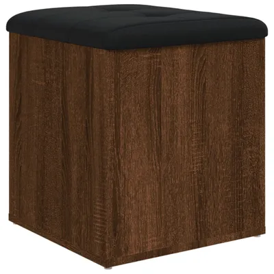 A studio shot of a storage ottoman.