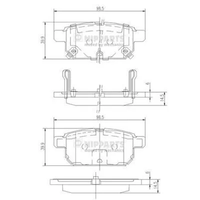 Immagine prodotto di NIPPARTS Pastiglie freno posteriori N3618002