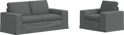 Produktbild von vidaXL Sofa Set 2 stk. Dunkelgrau Stoff
