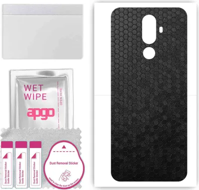 Produktbild von apgo Rückseite Schutzfolie, Skin, kompatibel mit Oukitel K5, Hinten Displayschutzfolie aus Vinylfolie, kratzfest, einfache Montage - Schwarze Honigwabe