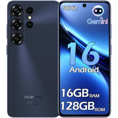 Produktbild von OUKITEL C26 Dual 4G Smartphone 16GB+128GB/1TB, 6,63 Zoll 90Hz HD+ 5150mAh Unisoc T615 Octa-Core Prozessor, Android 16 Handy 13MP/GPS/Gemini AI,Schwarz