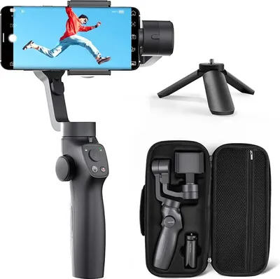 Productafbeelding van Drie-assige smartphone stabilisator, geschikt voor iOS en Android, met oplaadbare batterij