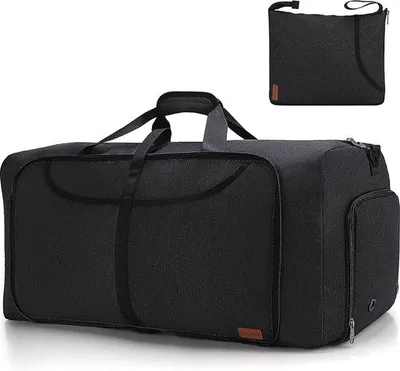 Produktbild von Famanu Reisetasche große, faltbare Sporttasche - schwarz, 100L
