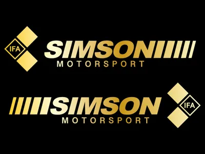 Produktbild von Set: Klebefolie Tank "SIMSON MOTORSPORT" - Gold
