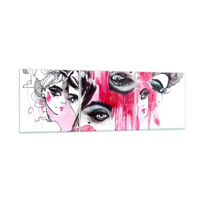 Produktbild von Bilder auf glas - Frauen Gesichter Augen illustration - 90x30cm - Glasbilder - Wandbilder - Kunstdruck - Wanddekoration aus Glas - Glas Bilder - Wandbild auf Glas - GCA90x30-3095