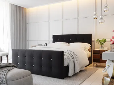 Obrázok produktu pre Manželská posteľ KAUR 2 - 180x200, tmavo šedá
