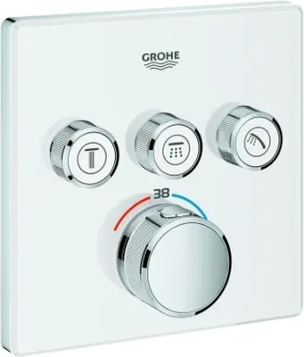 Immagine prodotto di Grohe Grohtherm Thermostat Grohtherm SmartControl avec trois vannes d'arrêt, rose murale blanc lune, 29157LS0, 29157LS0