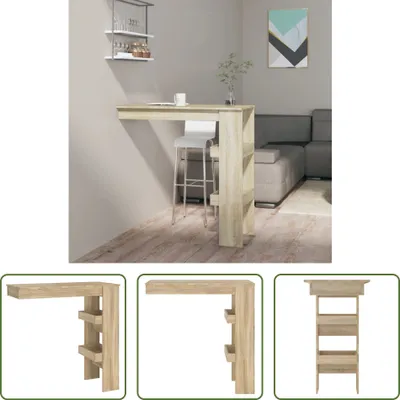 Immagine prodotto di The Living Store Tavolo bar a parete rovere Sonoma 102x45x103,5 cm Materiale a base di legno