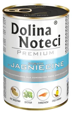 Produktbild von Dolina Noteci PREMIUM reich an Lamm Dose 400 g Nassfutter für Hunde