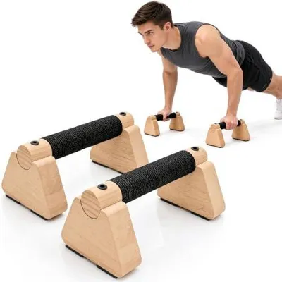 Zdjęcie produktu dla Paralet drewniany do pompek uchwyty treningowe fitness antypoślizg